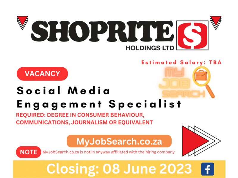 Shoprite Group is hiring a Social Media Engagement Specialist Shoprite Group is hiring a Social Media Engagement Specialist