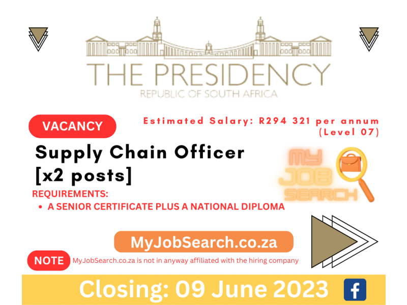 The Presidency (South Africa) is hiring Supply Chain Officer [x2 posts]