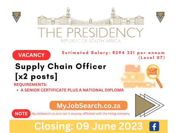 The Presidency (South Africa) is hiring Supply Chain Officer [x2 posts]